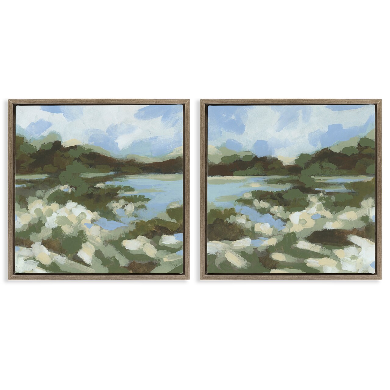 Stupell Industries Vivid Impressionist Landscape 2pc Floater Framed Canvas Wall Art Set Design by June Erica Vess